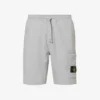 Stone Island Logo-badge Straight-leg Cotton-jersey Shorts