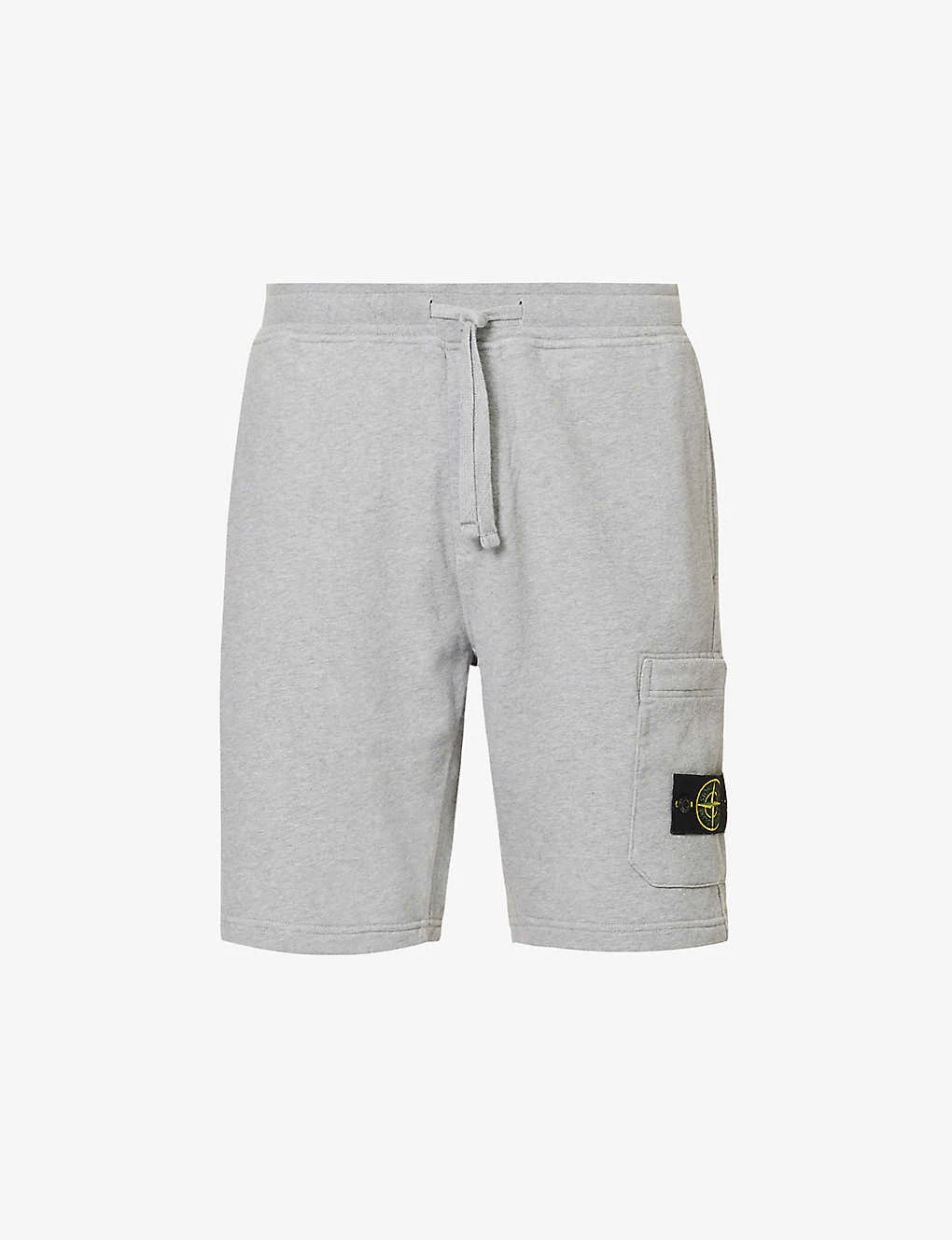 Stone Island Logo-badge Straight-leg Cotton-jersey Shorts