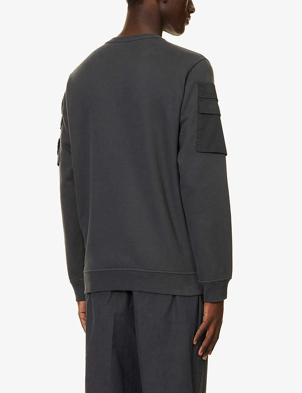 Stone Island Arm-pocket Brand-patch Cotton-jersey Sweatshirt - Image 4
