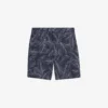 Ted Baker Postos Graphic-print Wide-leg Cotton Linen-blend Shorts