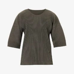 Pleated Relaxed-fit Knitted T-shirt