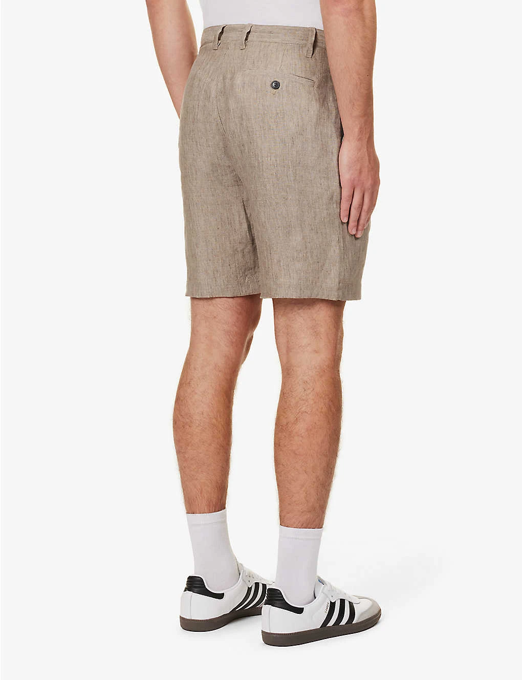 Sunspel Pleated Slip-pocket Linen Shorts - Image 4