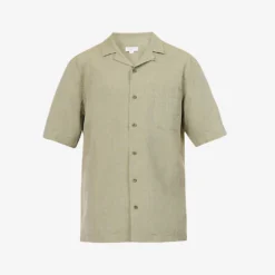 Sunspel Camp-collar Short-sleeved Cotton-blend Shirt