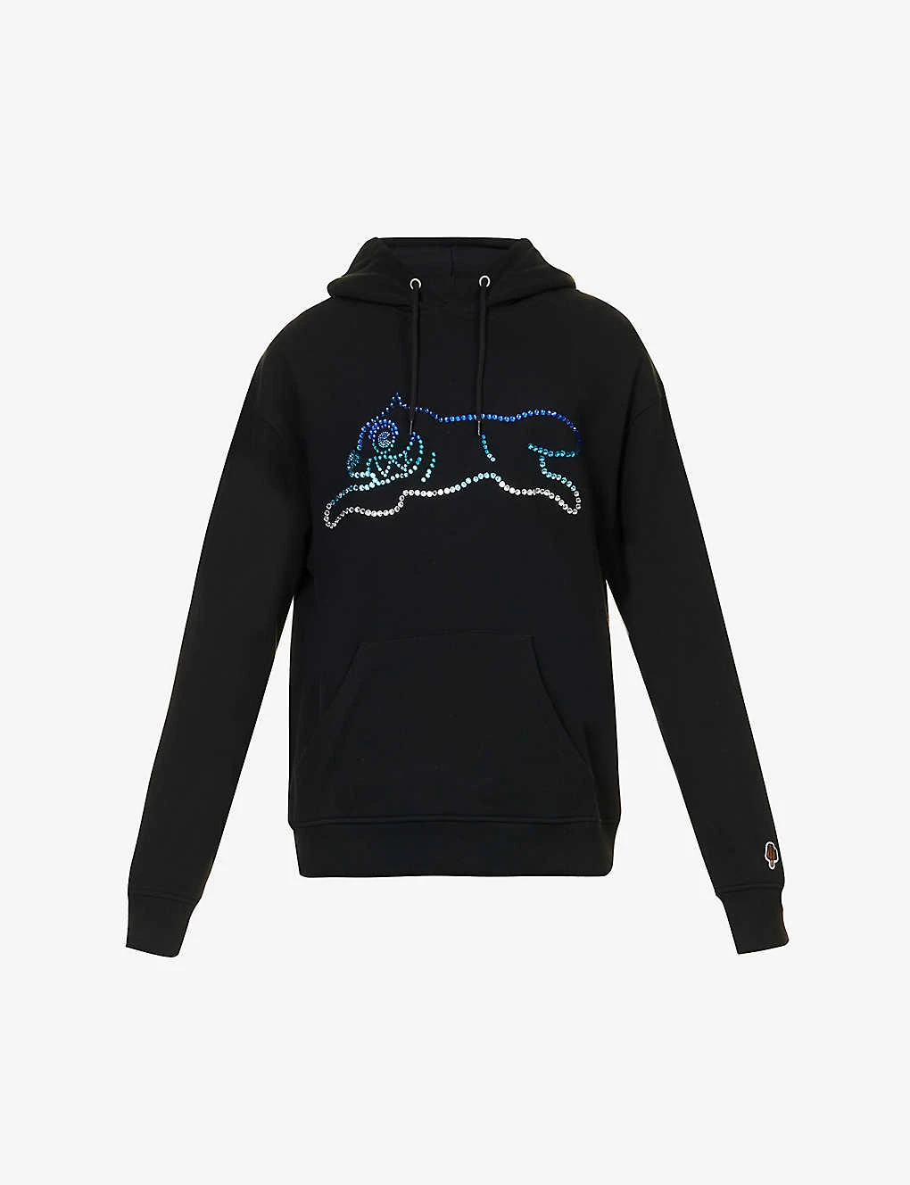 Running Dog Rhinestone-embellished Cotton-jersey Hoody