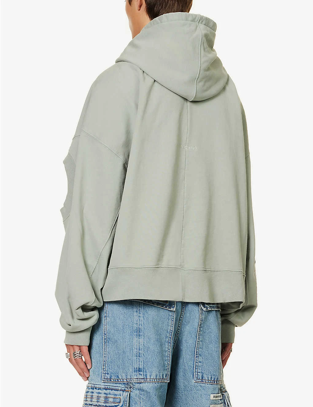 Brand-embellished Cut-out Boxy-fit Cotton-jersey Hoody - Image 4