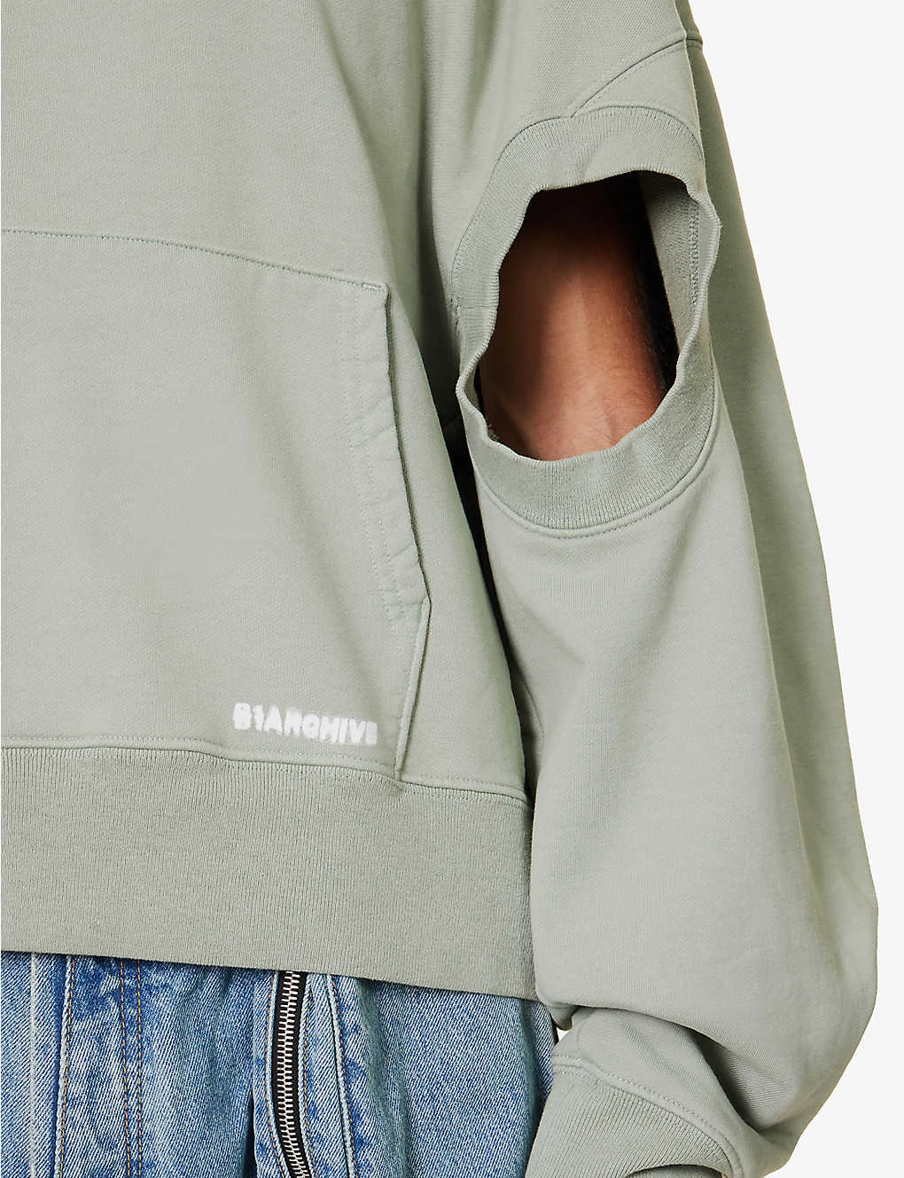 Brand-embellished Cut-out Boxy-fit Cotton-jersey Hoody - Image 6