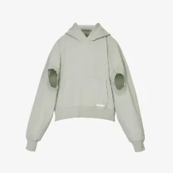 Brand-embellished Cut-out Boxy-fit Cotton-jersey Hoody