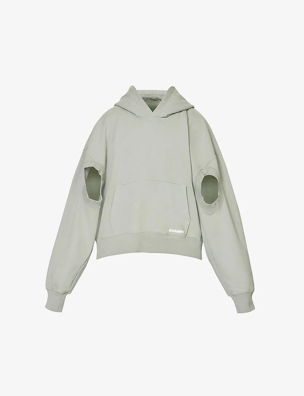 Brand-embellished Cut-out Boxy-fit Cotton-jersey Hoody