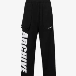 Brand-print Wide-leg Relaxed-fit Cotton-jersey Jogging Bottoms