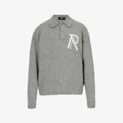 Represent Initial Long-sleeved Wool-blend Polo Shirt