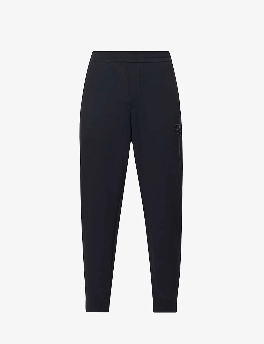 Emporio Armani Logo-embroidered Tapered-leg Mid-rise Cotton-blend Jogging Bottoms