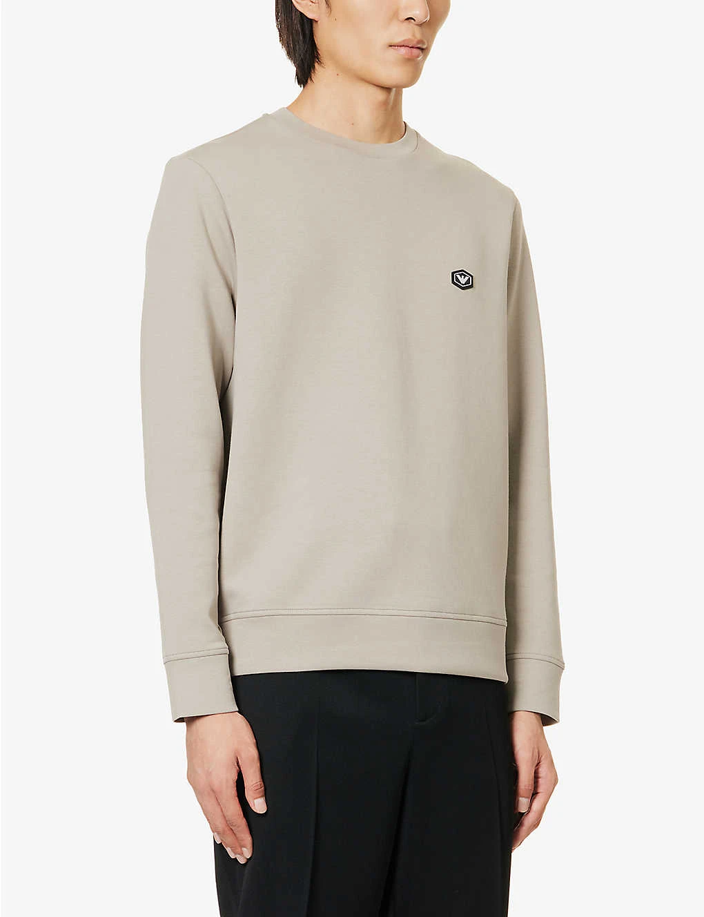 Emporio Armani Logo-print Cotton-blend Jersey Hoody - Image 3