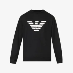 Emporio Armani Brand-print Crewneck Jersey Sweatshirt