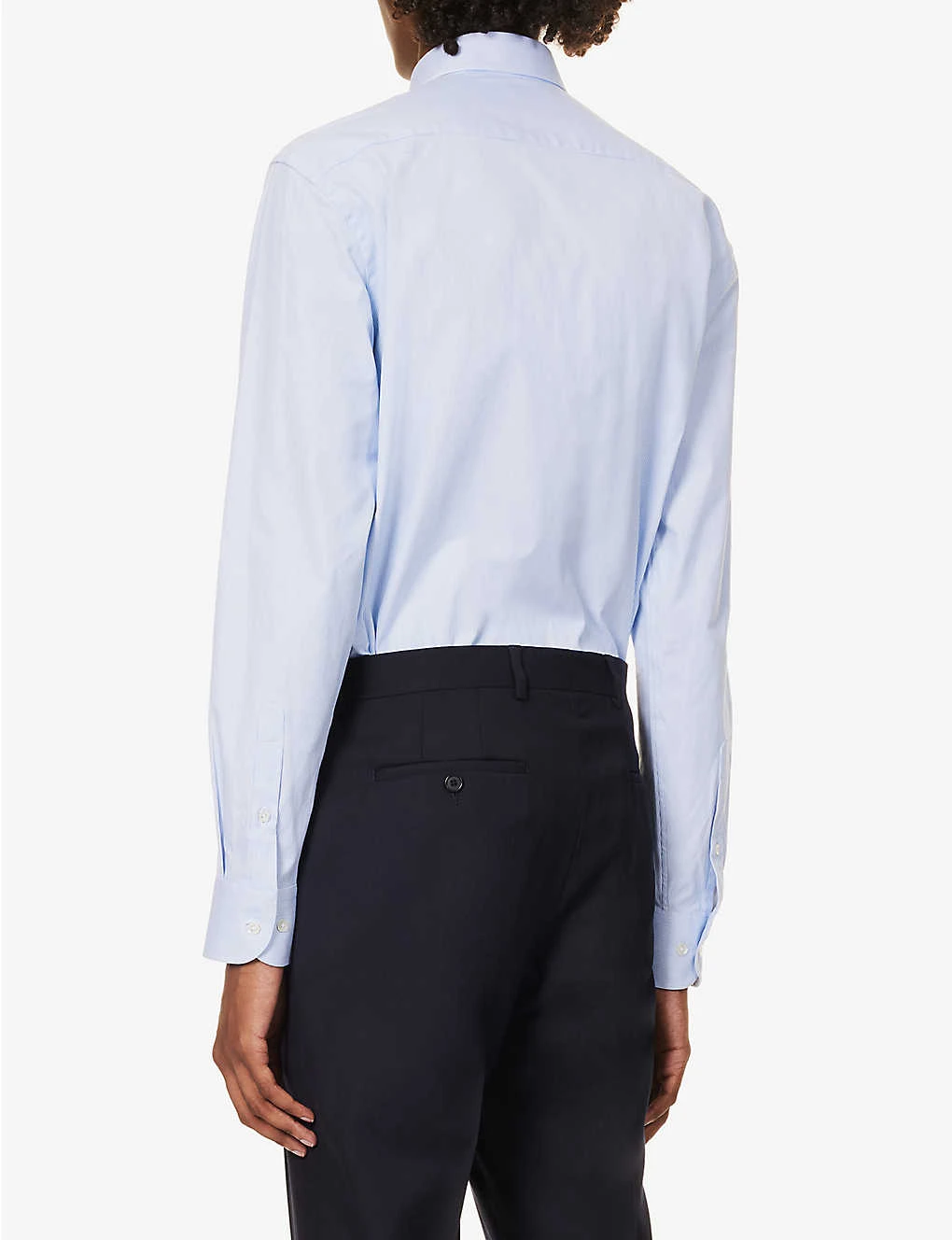 Emporio Armani Pleated-cuff Regular-fit Stretch-cotton Shirt - Image 4