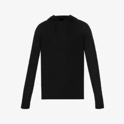 Emporio Armani Brand-embroidered Relaxed-fit Wool-blend Hoody