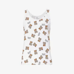 MOSCHINO Toy Bear Graphic-print Stretch-cotton Top